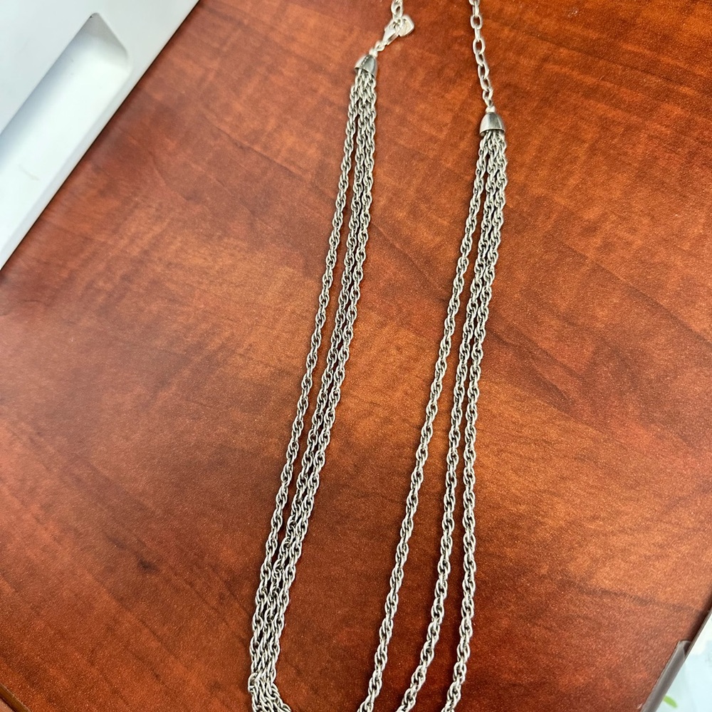 999 Sterling Triple Strand Necklace